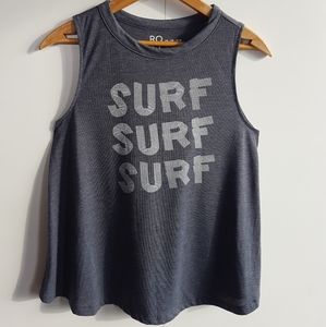 ROXY XS Graphic Sleeveless Muscle Tee Tank Grey Size XS